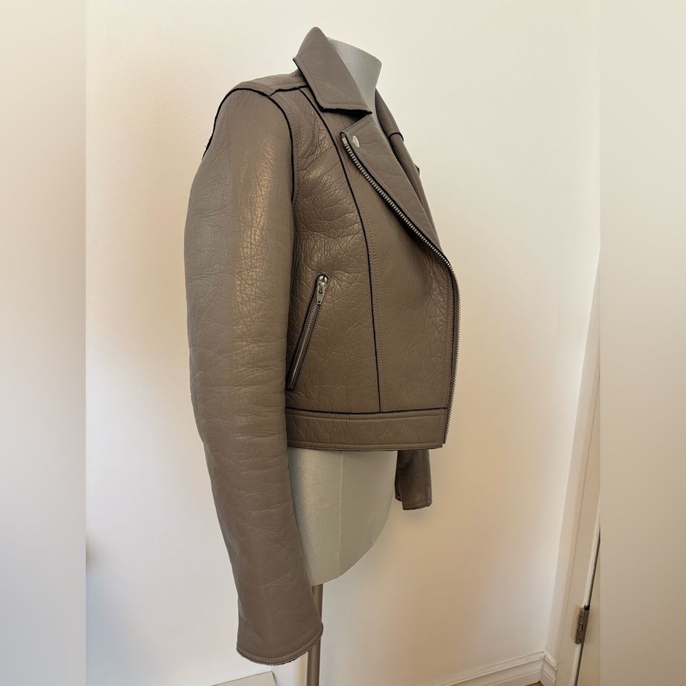 New T Alexander Wang Grey Leather Jacket - Picture 10 of 13